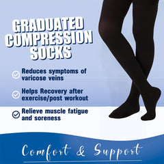 4 Pairs Thigh High Copper Sports Compression Socks For Women Men 15-25 Mmhg