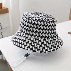 Warm Leopard Print Children's Fisherman Hat for Outdoor Travel