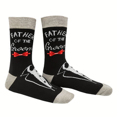 Men's Mathematical Pattern Crew Socks Cotton Blend Comfy Casual Unisex Socks