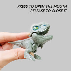 4pcs Finger Bite Dinosaur Toys Interactive Novelty Gift Gray Green