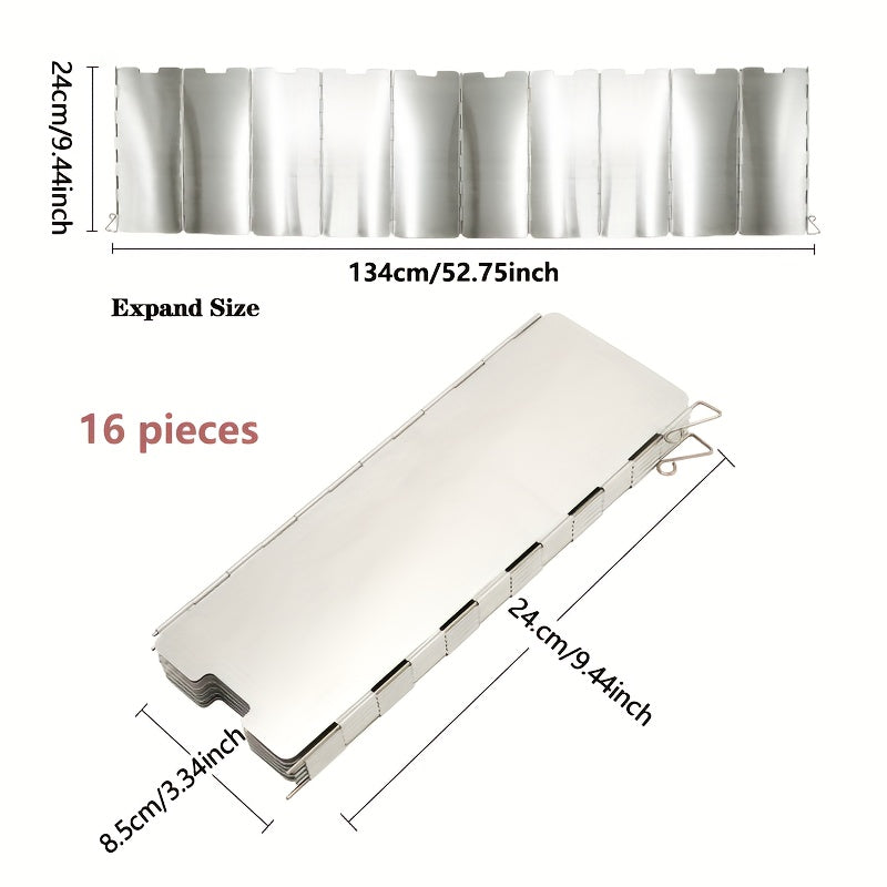 12 Folds Gas Stove Wind Shield Camping Burner Windproof Screen