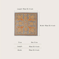 Vintage Court Pattern Bandana Large Square Scarf