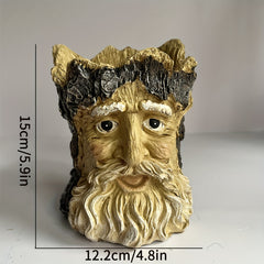 Funny Face Head Planter Resin Succulent Pot Indoor Outdoor