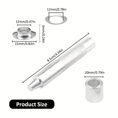 100 Sets Grommet Tool Kit with Storage Case 1 2 Inch Eyelets for Fabric