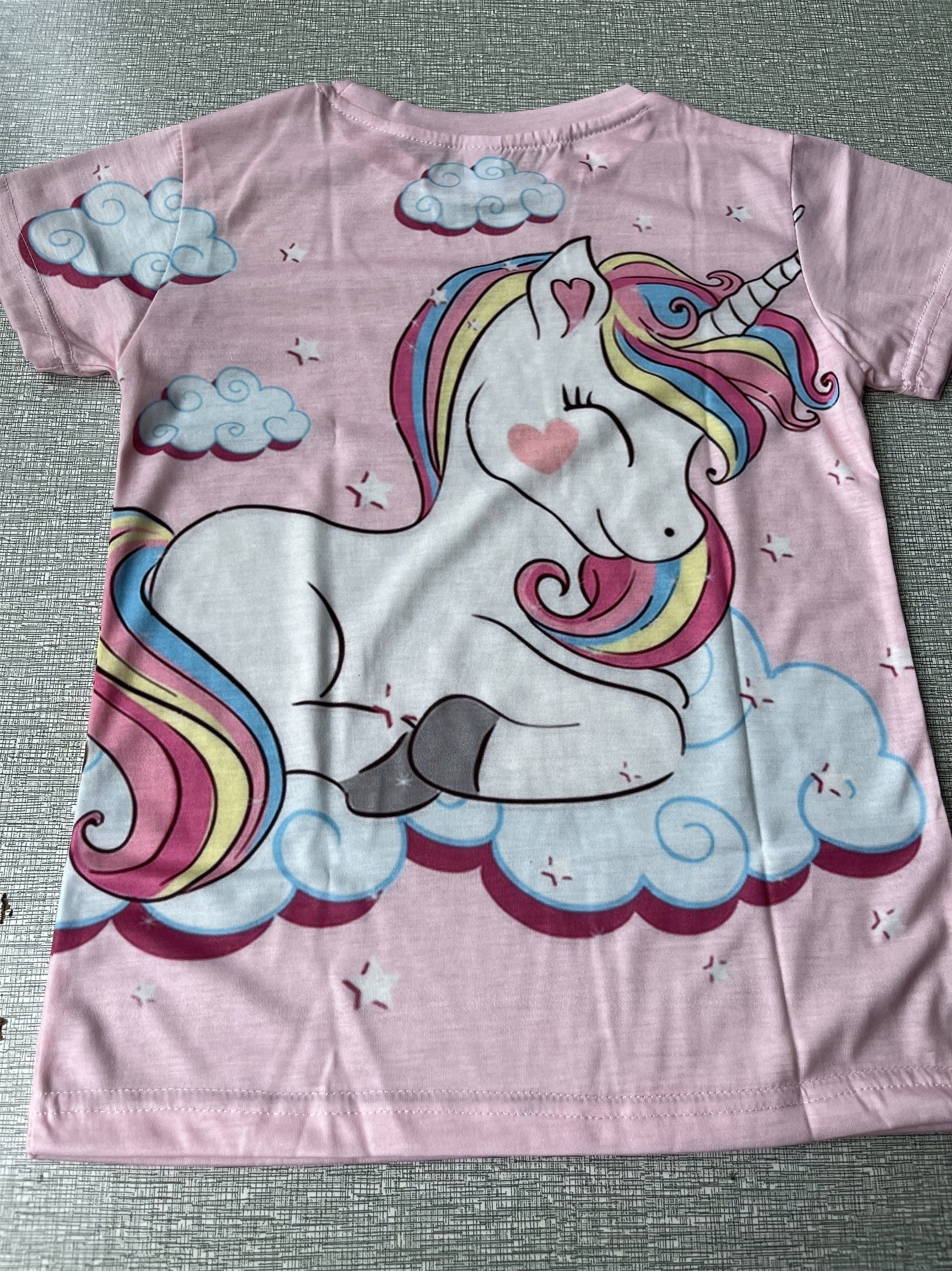 Rainbow Pony Graphic T shirt for Kids 3D Digital Print Casual Short Sleeve Tee