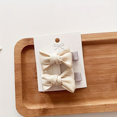 2pcs Fabric Bow Hair Clips for Baby Girls