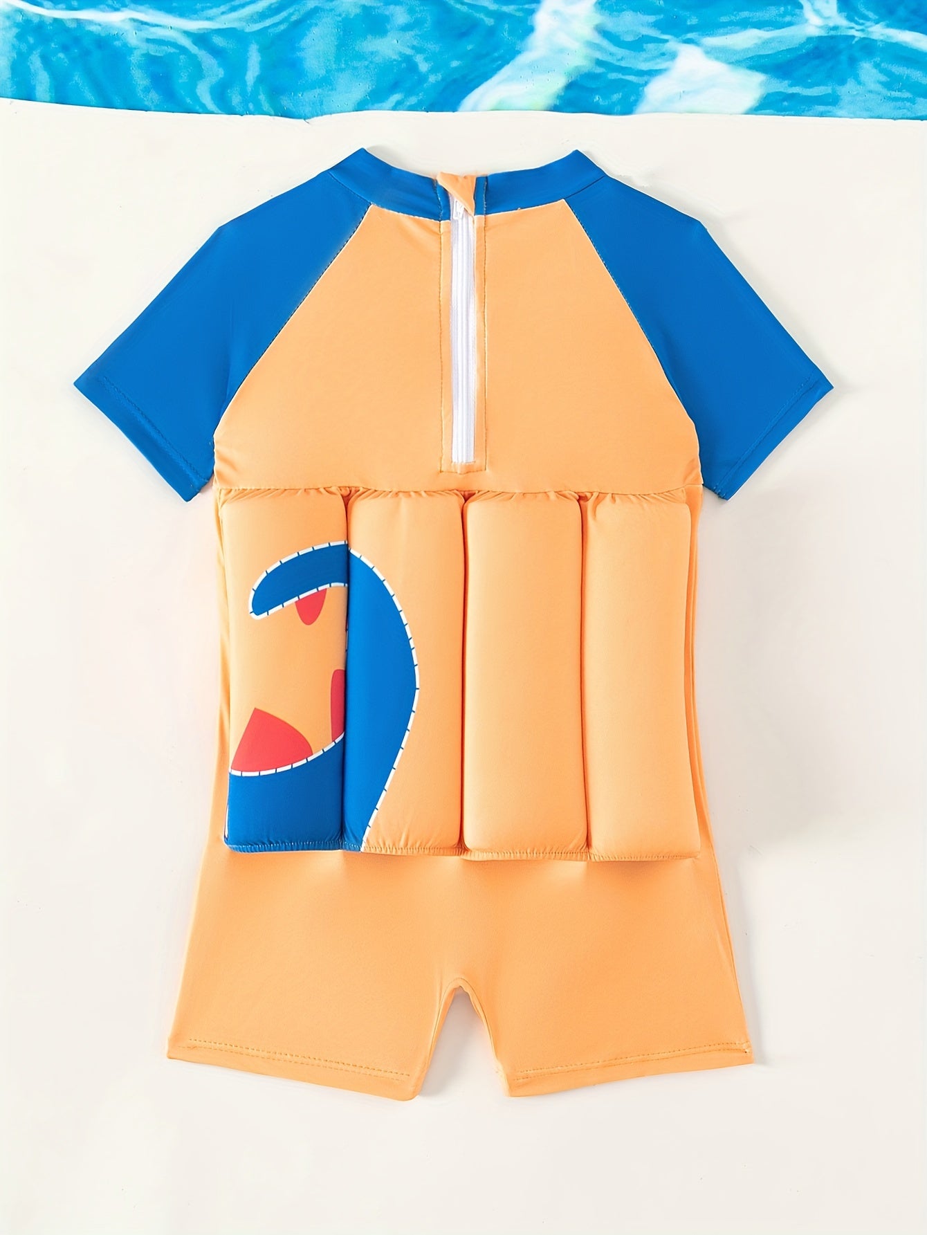 Baby Boys Dinosaur Print Swimsuit With Buoyancy Clothes