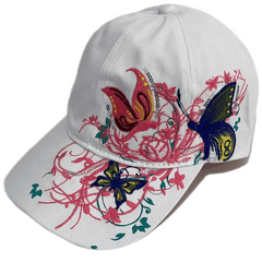 Embroidered Butterfly Baseball Cap Outdoor Casual Style