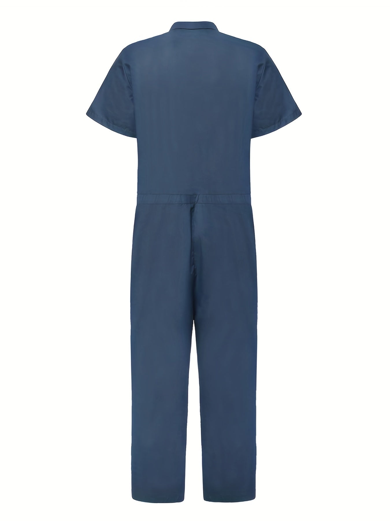 Men's Zipper Overalls Jumpsuit Casual Short Sleeved Work Clothes