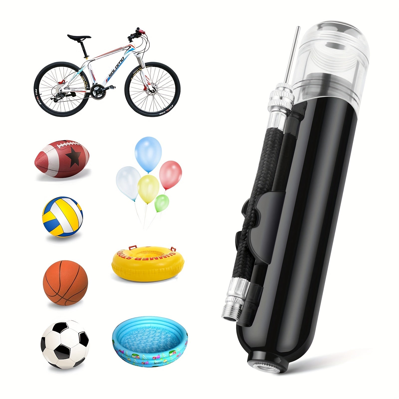 Dual Action Ball Pump for Sports Balls Bikes & Balloons