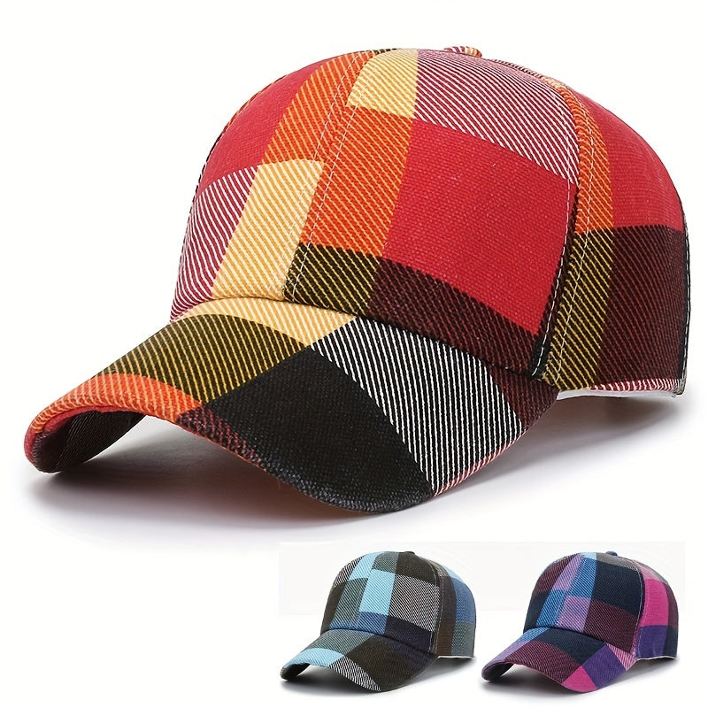 Block Baseball Cap Vintage Couple Casual Sun Hat Adjustable Unisex Sports Hats