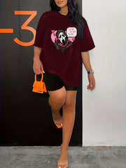 Skull & Letter Print 2 Piece Set