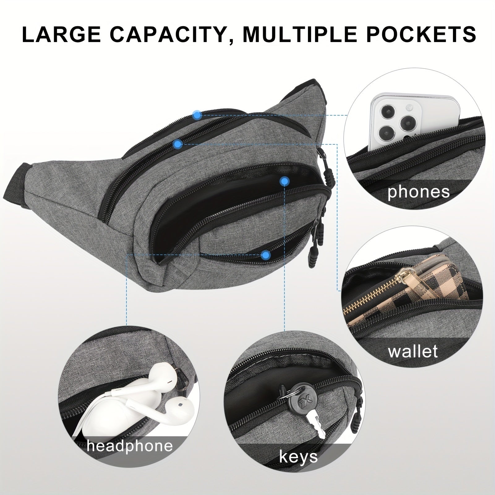 Waterproof Waist Bag Large Capacity Lightweight Outdoor Jogging Fishing Travel