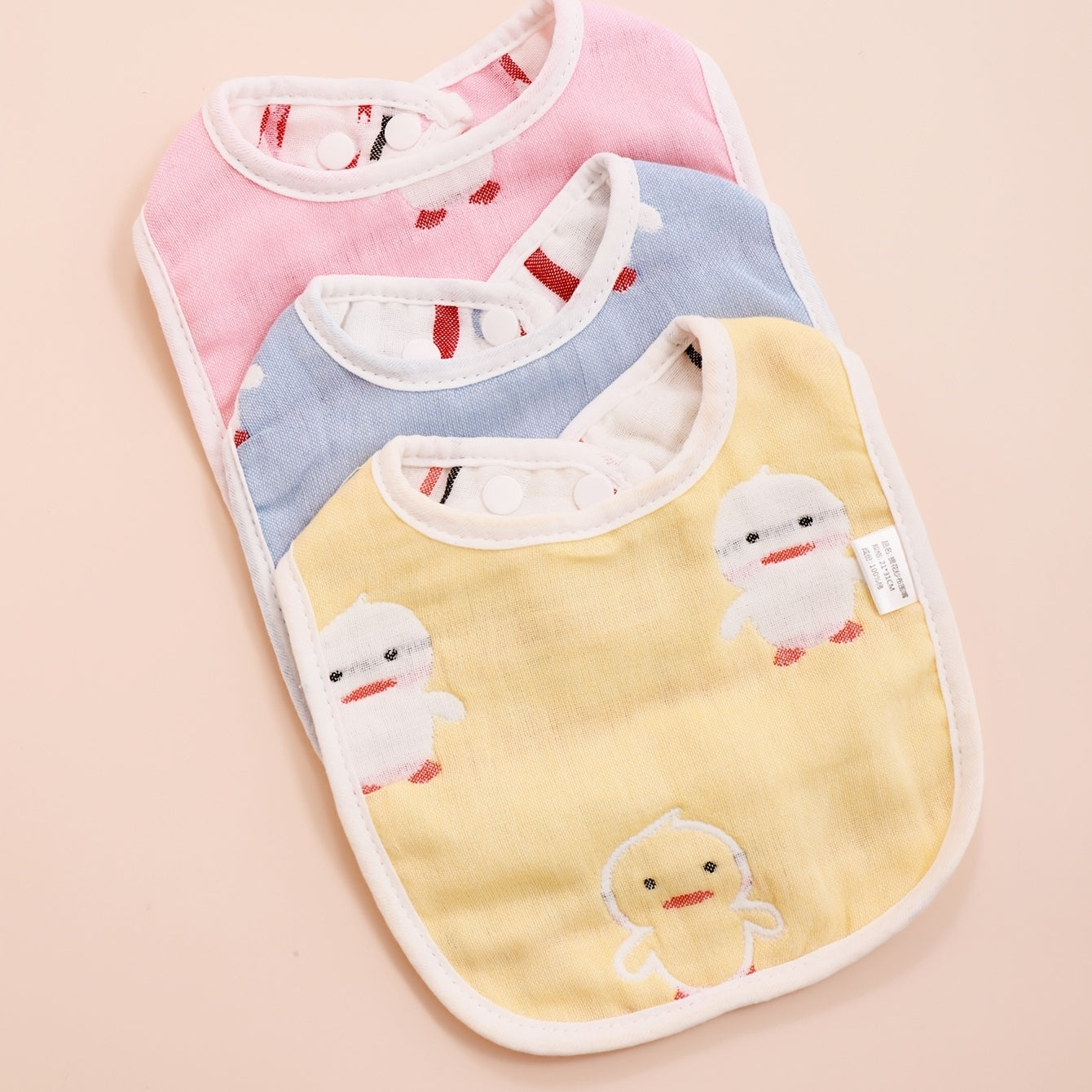 3pcs Baby Feeding Drool Bib Set Crown Cloud Heart Pattern Infants Saliva Towel