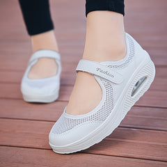 Women's Hook & Loop Fastener Backless Walking Shoes Breathable Sneakers