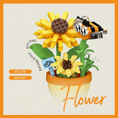 Colorful Mini Building Block Flower & Insect Figurines Desk Decor