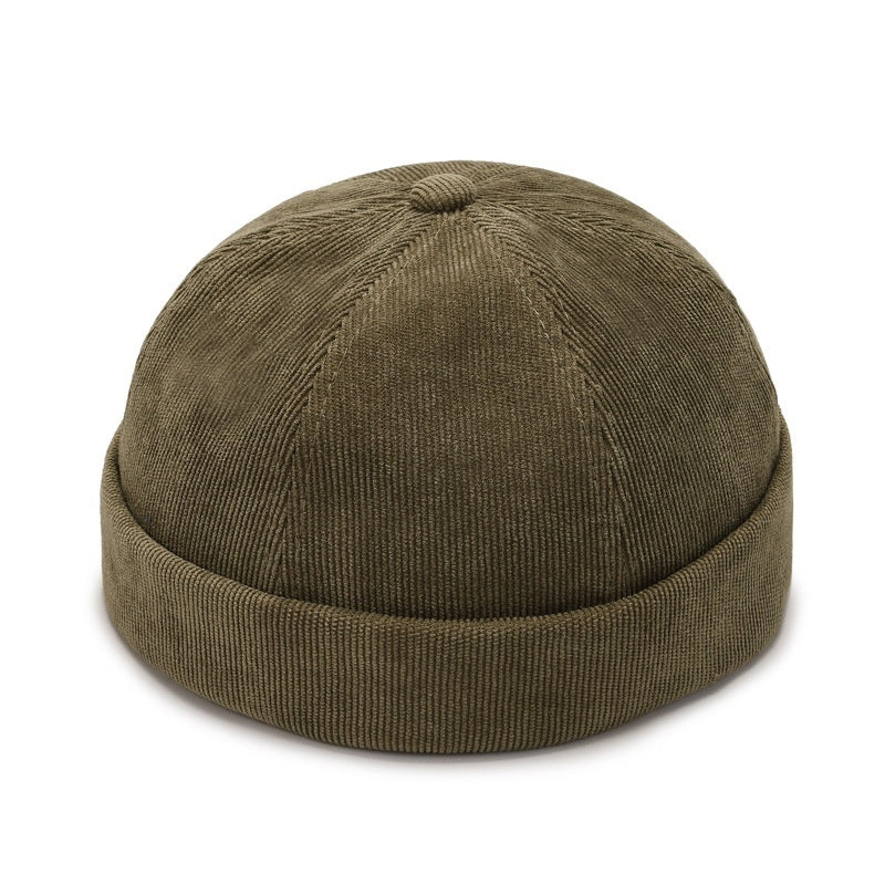 Corduroy Solid Mens Beanie Hat