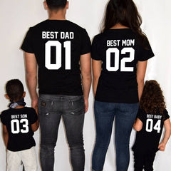 Family Matching T shirts DAD&MOM&SON&DAUGHTER Number And Letter Print