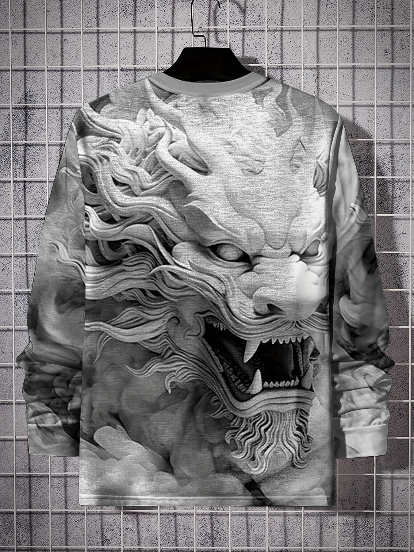 Dragon 3D Print Men's Stylish Long Sleeve T-shirt for Autumn