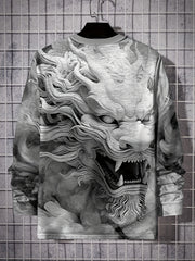 Dragon 3D Print Men's Stylish Long Sleeve T-shirt for Autumn