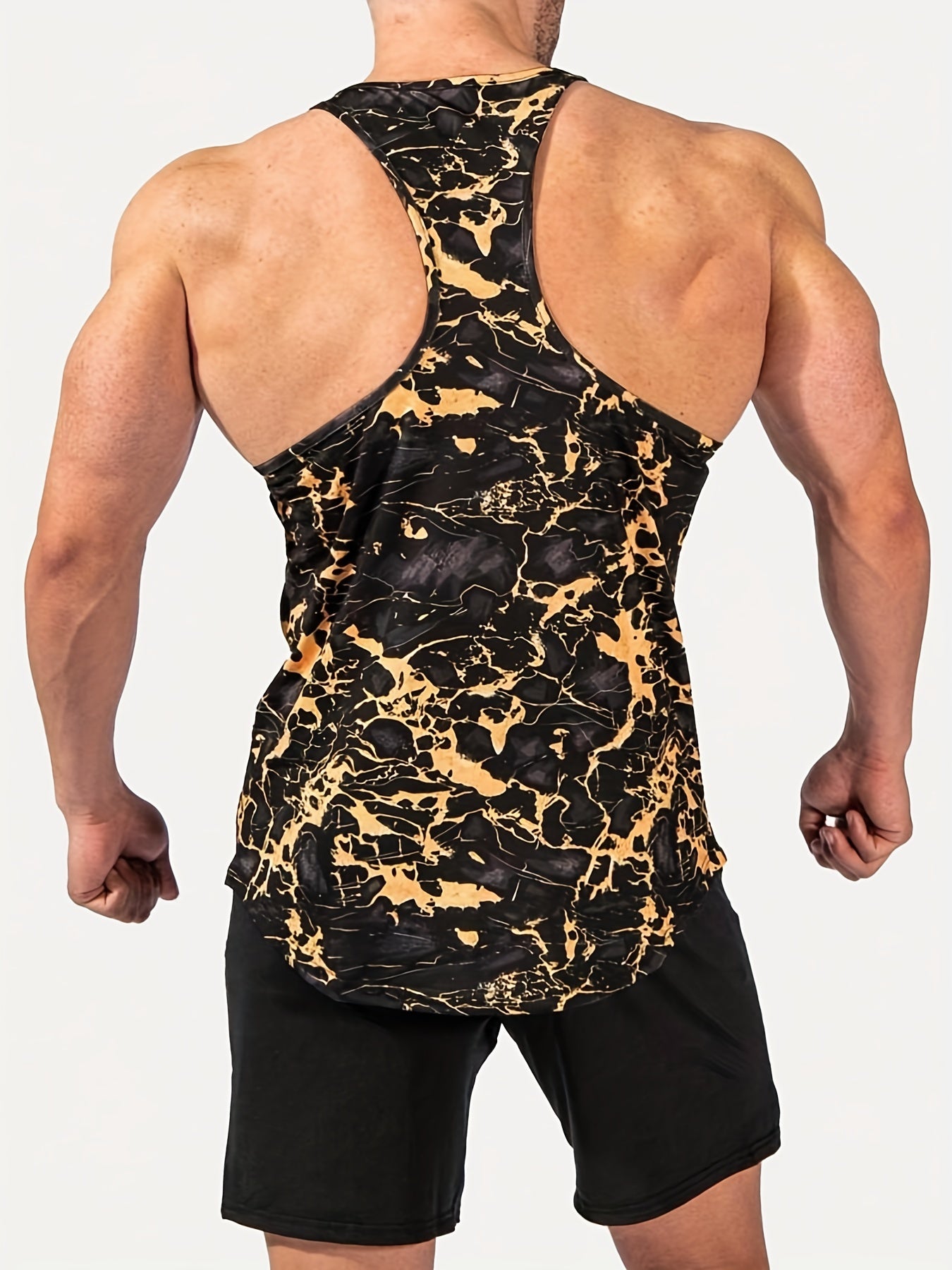 Men's Stretch Tank Top Crew Neck Sleeveless Shirt