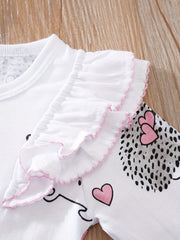 Baby Girls Hedgehog Graphic Print Romper Jumpsuit
