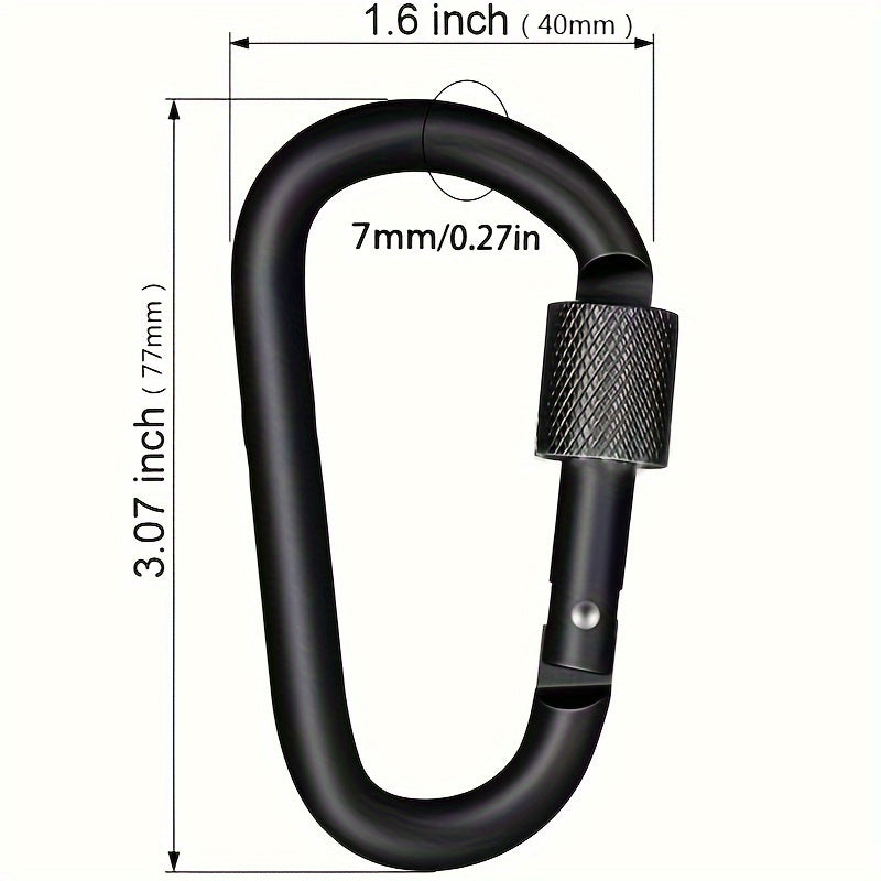10pcs Aluminum D Ring Buckle for Camping Hiking Fishing