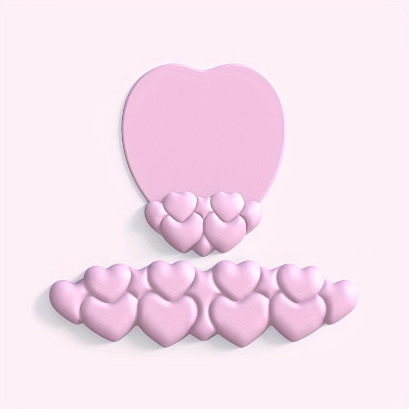 Heart Shape Mouse Pad with Wrist Rest and Keyboard Wrist Rest