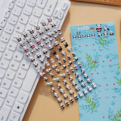 Silly Panda Pig Frog Fruit Bubble Stickers - 3D Cartoon Mini Foam Bean Stickers
