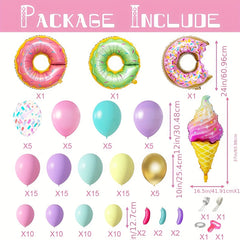 139pcs Pastel Donut Balloon Garland Arch Set Pink for Sweet Birthday Wedding