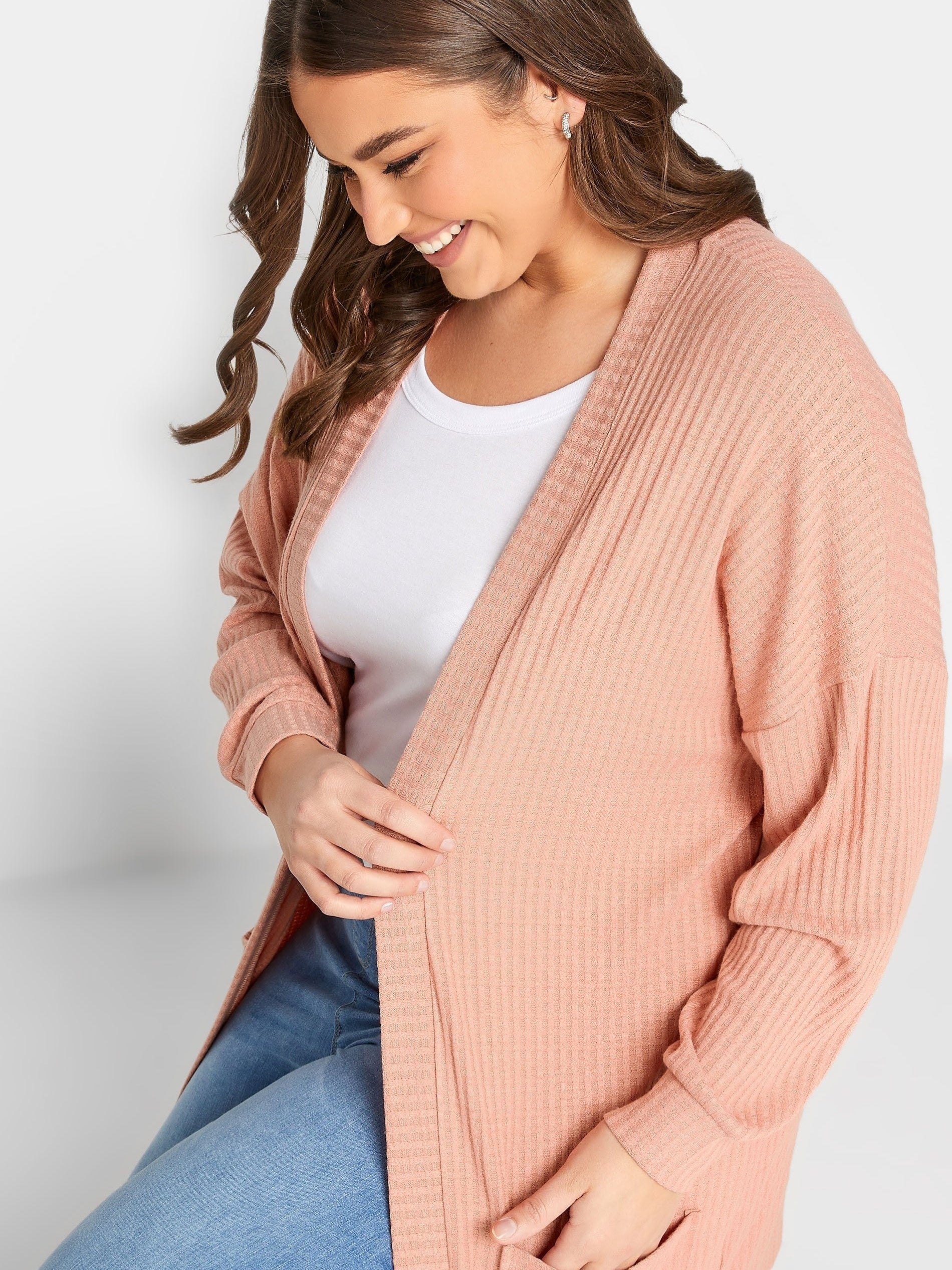 Long Sleeve Open Front Cardigan With Pockets