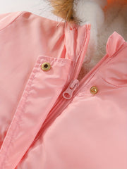 Girls Fleece Lined Hooded Coat Jacket for Fall Winter