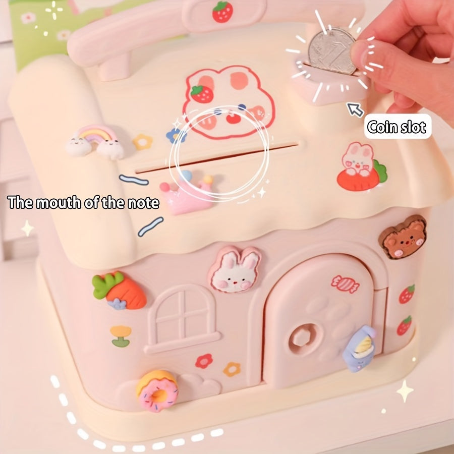 House Money Box Cartoon Square Coin Storage Box Large Capacity Piggy Bank