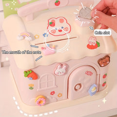 House Money Box Cartoon Square Coin Storage Box Large Capacity Piggy Bank