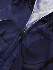 3D Print Muscle Man Anime Men's Cycling Suit Zip Up Summer Outdoor