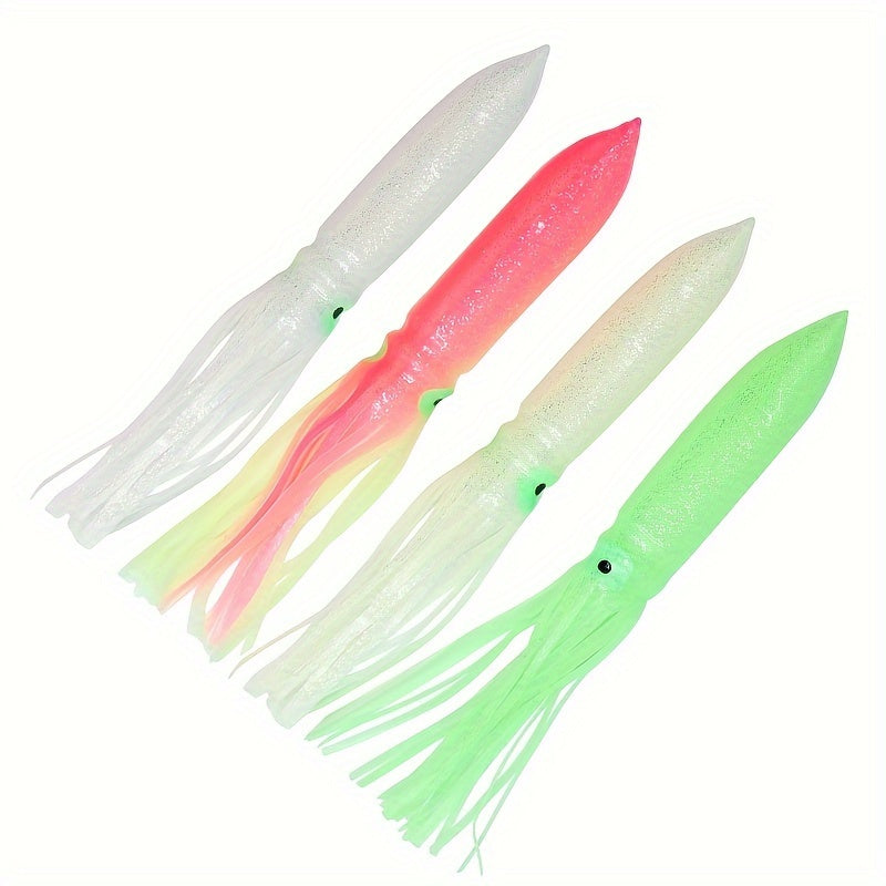 10pcs Luminous Squid Soft Baits 12 Inches Sea Fishing Bait