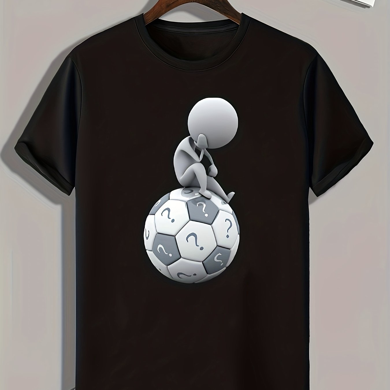 Thinking Pattern Print Men's Comfy Sports T-shirt - Men's Summer Outdoor Clothes