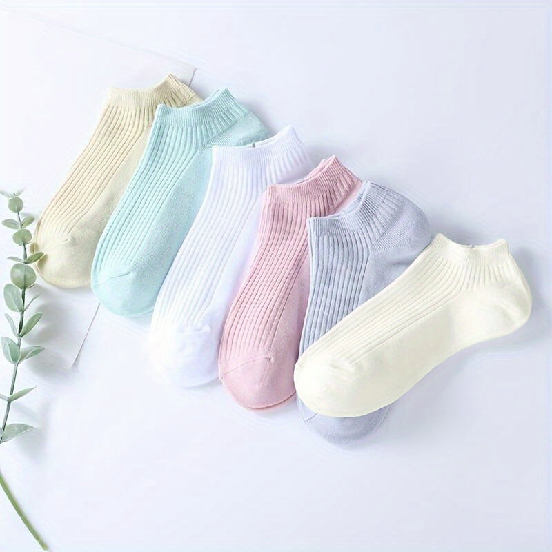 6 Pairs No Show Socks Breathable Low Cut Ankle Sock for Women