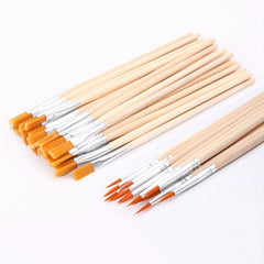 Wooden Handle Nylon Bristles Paintbrushes for Art Painting
