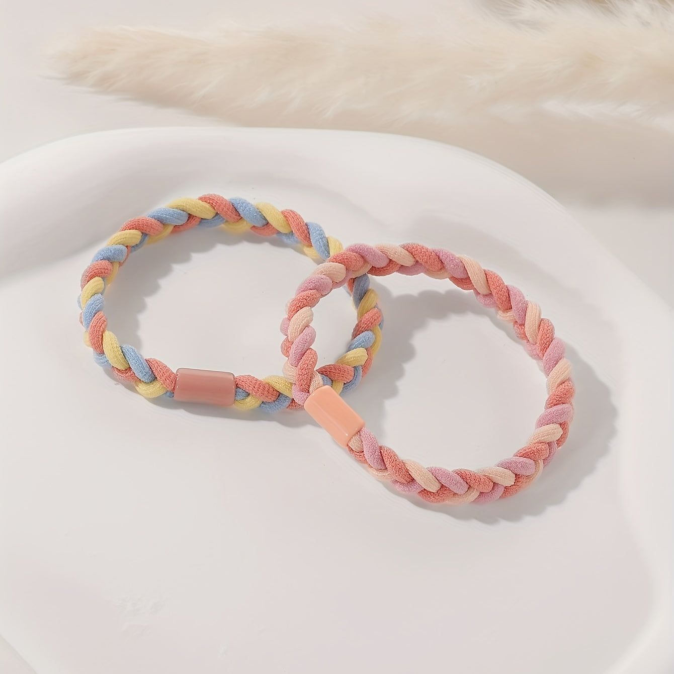 5pcs Sweet Block Hair Ties Hair Bands For Girls