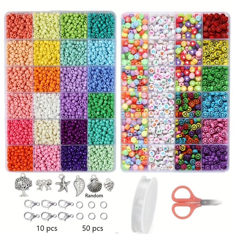 Glass Rice Beads Letter Beads Jewelry Material Package