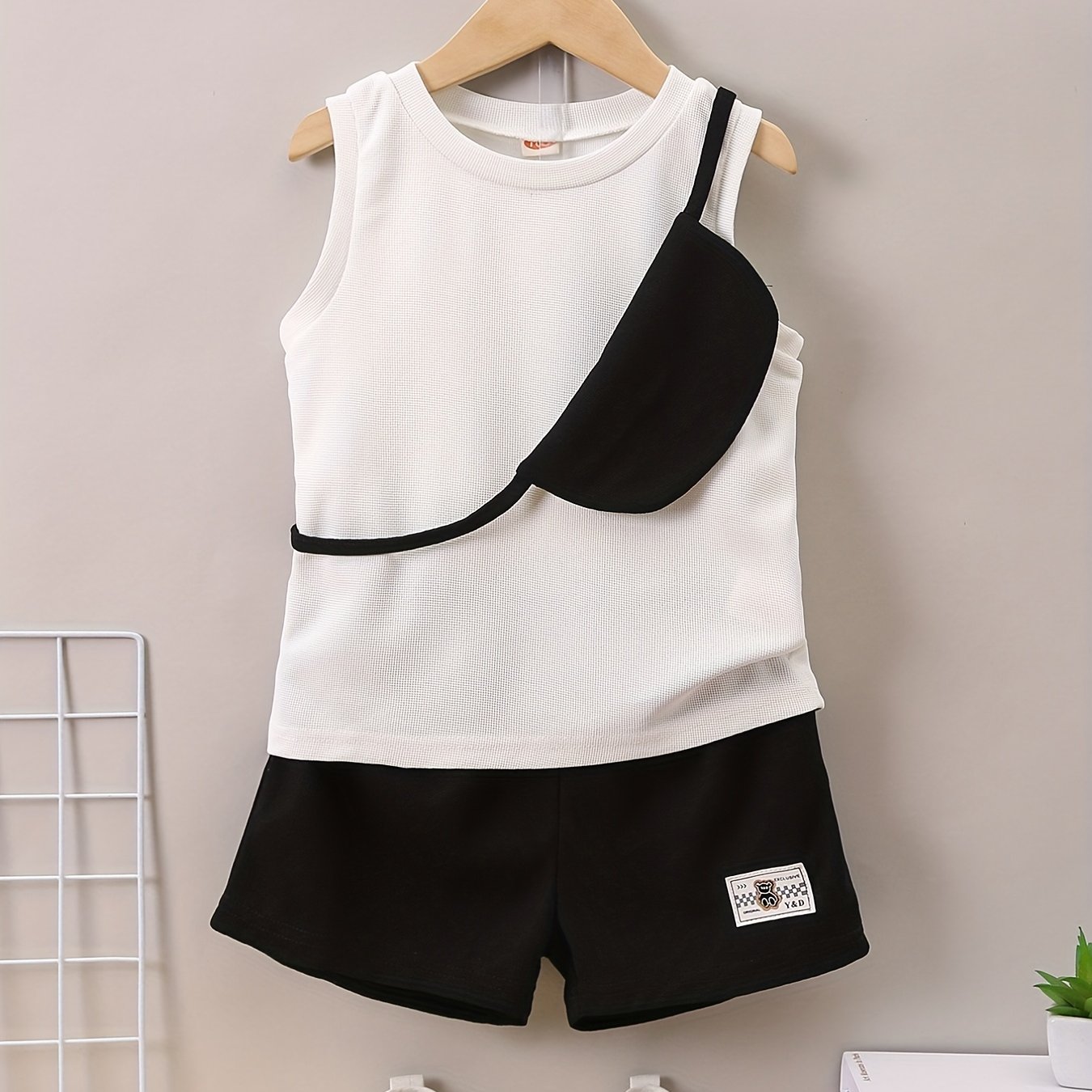 Boys Tank Top & Shorts & Crossbody Bag Summer Set