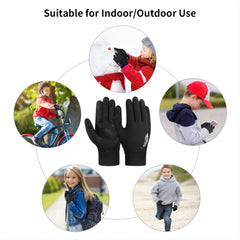 Kids Winter Touch Screen Sport Gloves Non-slip Cycling Gloves Age 4-12