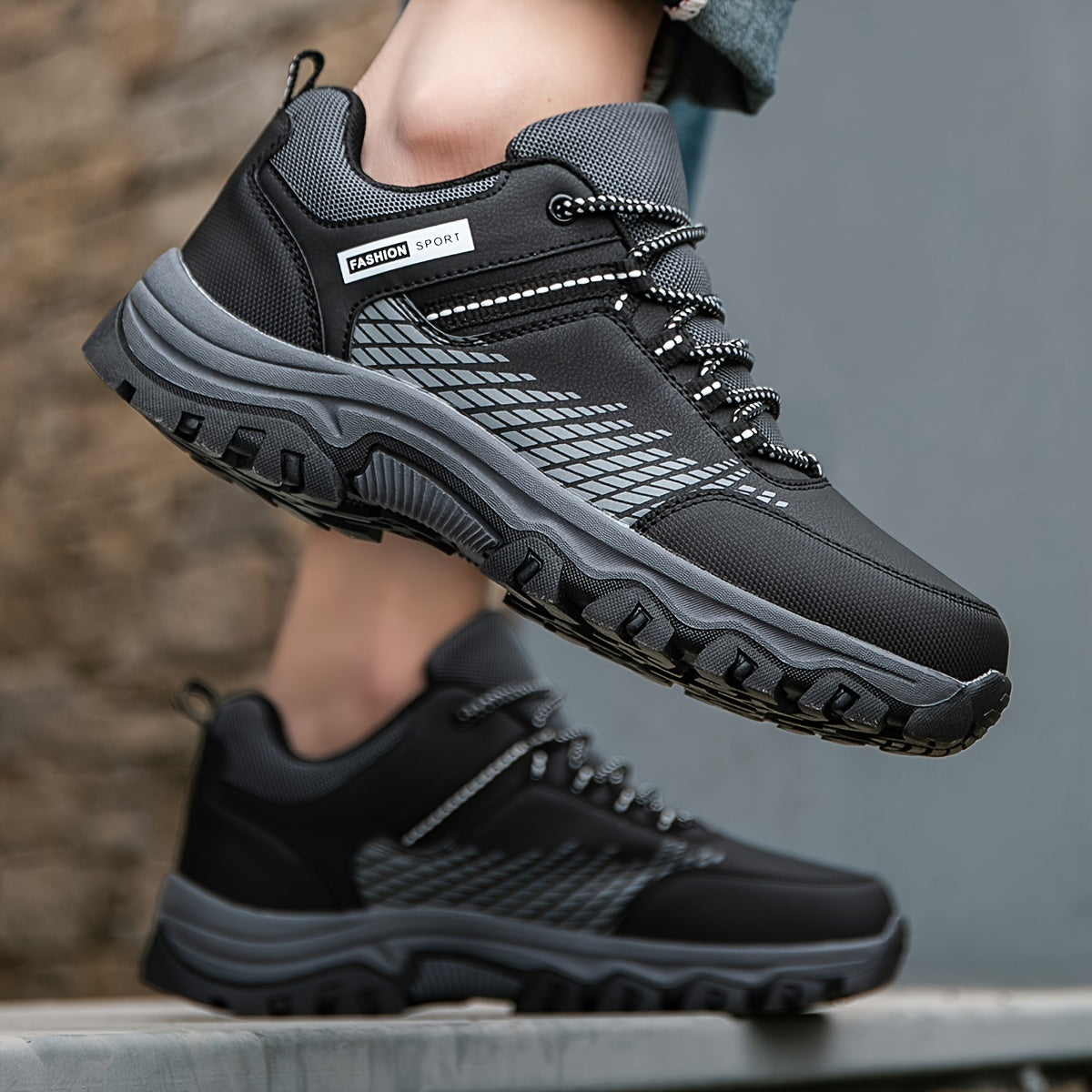 Men's Low Top Lace Up Sneakers for Outdoor Activities