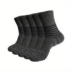 5Pairs Outdoor Basketball Socks for Men Running Training