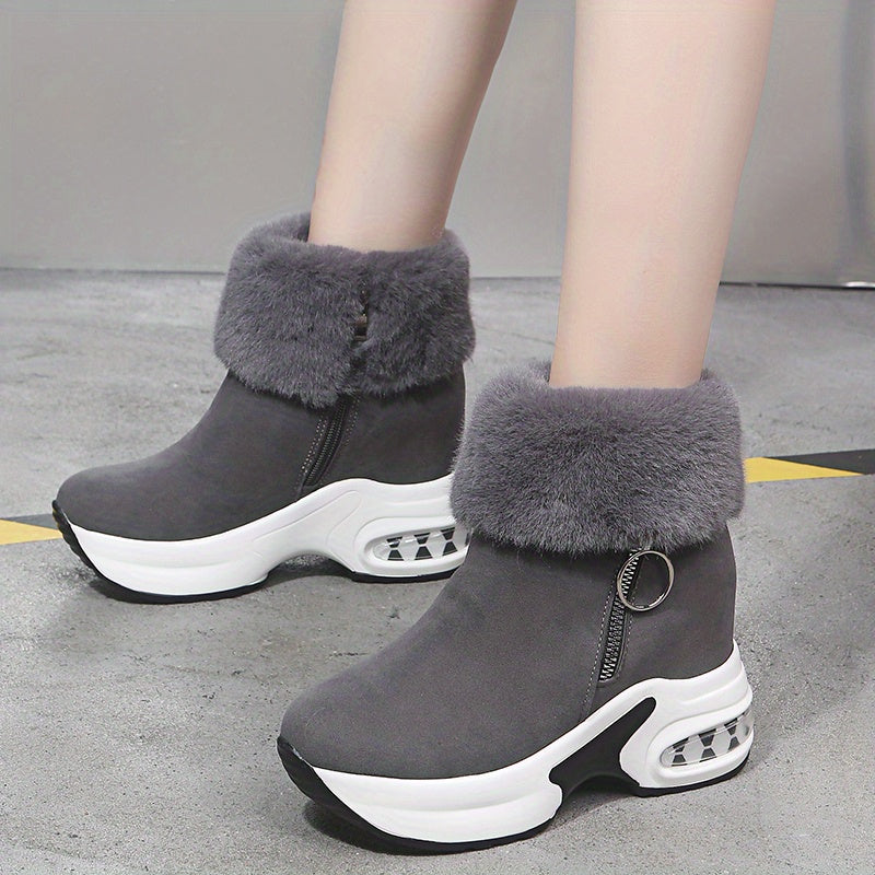 Women's Plush Lined Platform Short Boots