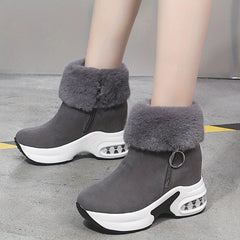 Women's Plush Lined Platform Short Boots