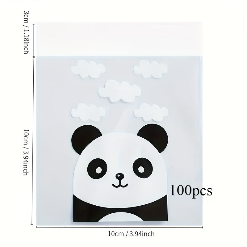 100pcs Panda Pattern Self Adhesive Baking Bag