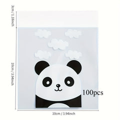 100pcs Panda Pattern Self Adhesive Baking Bag