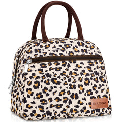 Leopard Print Insulated Lunch Bag Leakproof Reusable for Office School